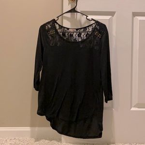 Black semi-lace top